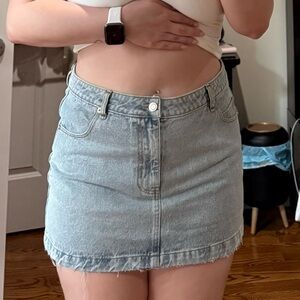 Tiger Cherry Denim Mini Skirt
